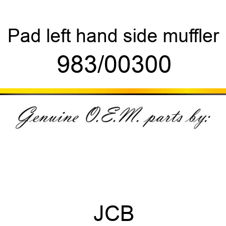 Pad, left hand side, muffler 983/00300