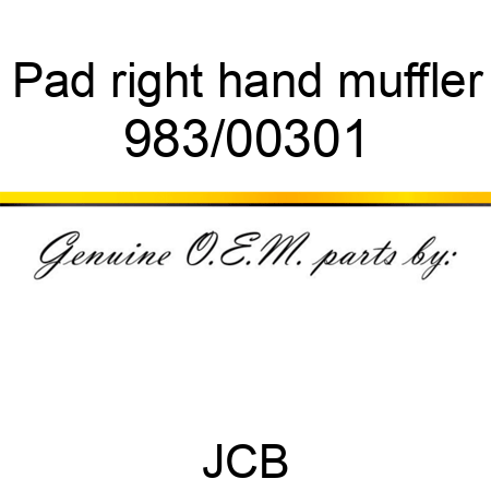 Pad, right hand, muffler 983/00301