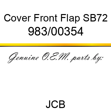 Cover, Front Flap, SB72 983/00354