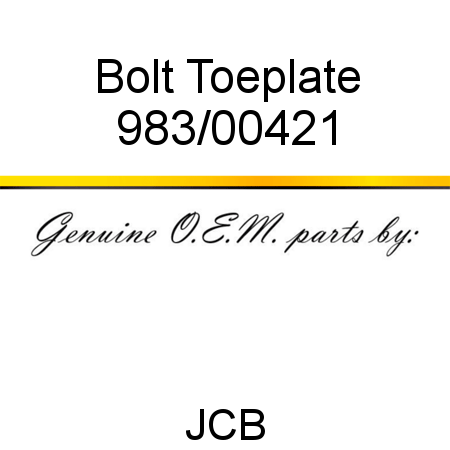 Bolt, Toeplate 983/00421