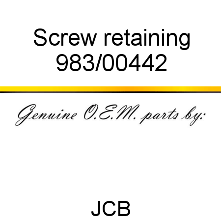 Screw, retaining 983/00442