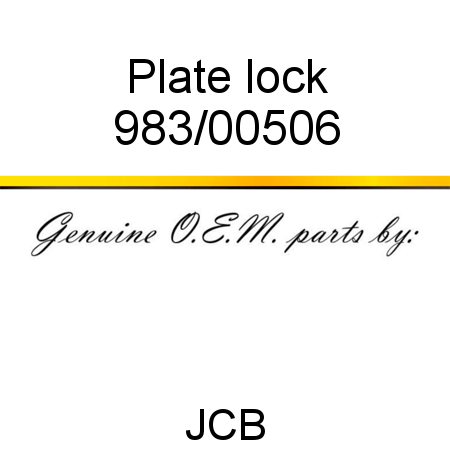 Plate, lock 983/00506