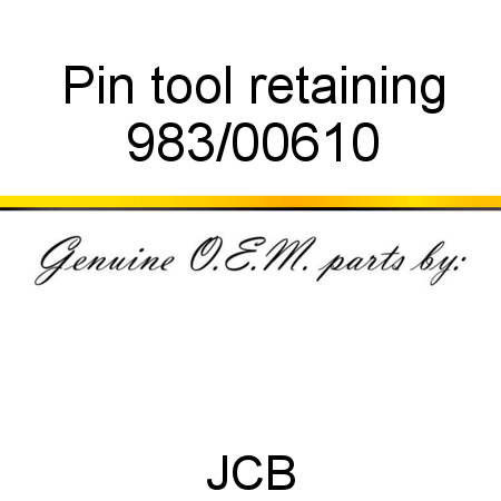 Pin, tool retaining 983/00610
