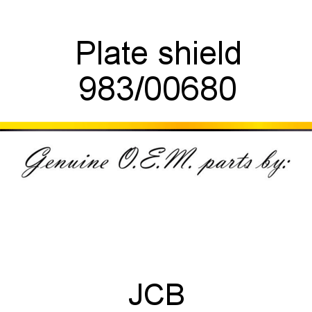 Plate, shield 983/00680