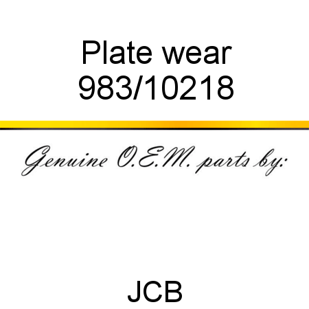 Plate, wear 983/10218