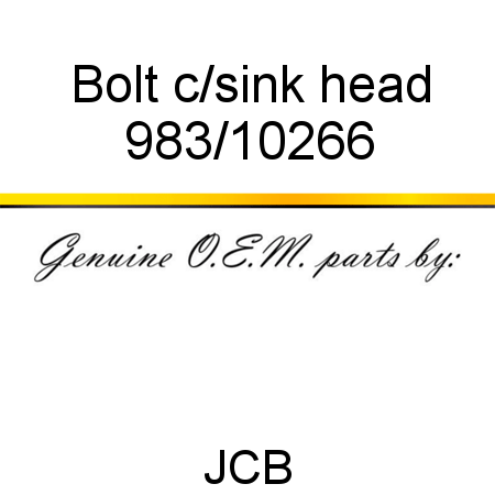 Bolt, c/sink head 983/10266