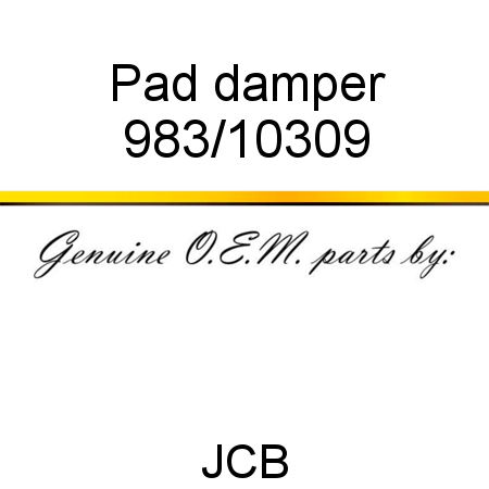 Pad, damper 983/10309