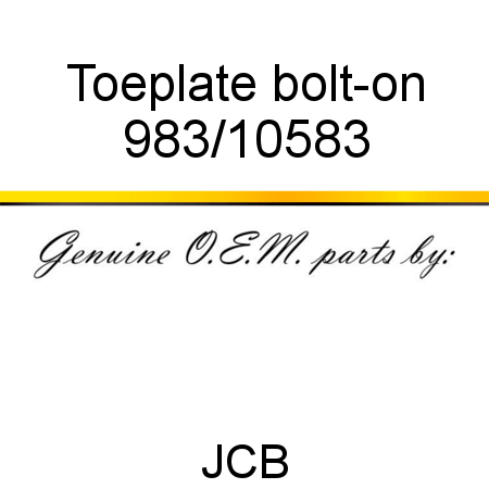 Toeplate, bolt-on 983/10583