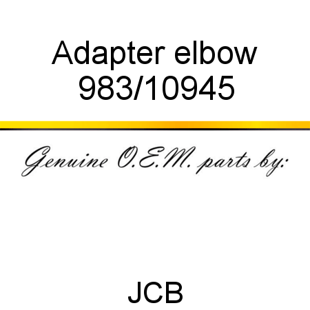 Adapter, elbow 983/10945