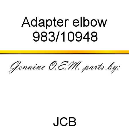 Adapter, elbow 983/10948