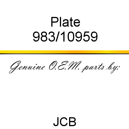 Plate 983/10959