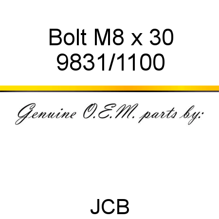 Bolt, M8 x 30 9831/1100