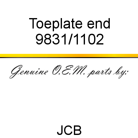 Toeplate, end 9831/1102