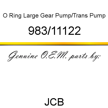O Ring, Large, Gear Pump/Trans Pump 983/11122