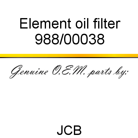 Element, oil filter 988/00038