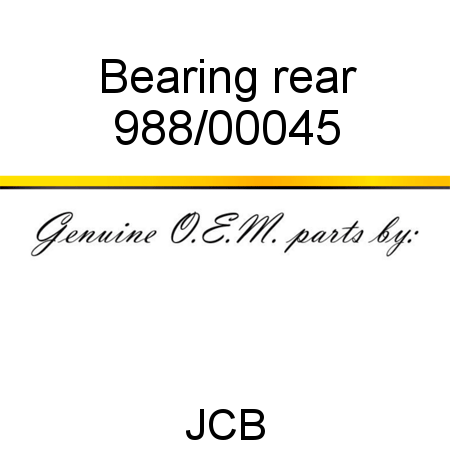 Bearing, rear 988/00045