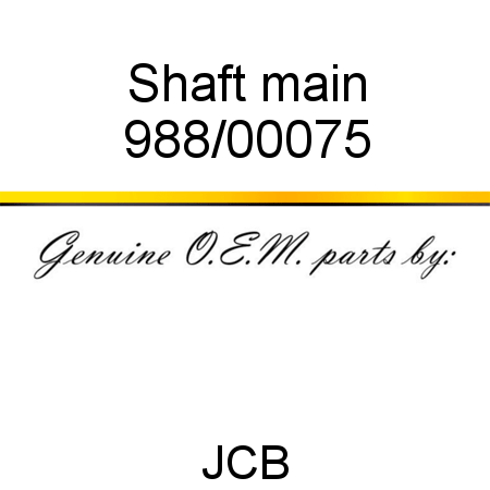 Shaft, main 988/00075