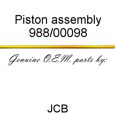 Piston, assembly 988/00098