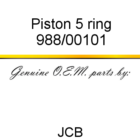 Piston, 5 ring 988/00101