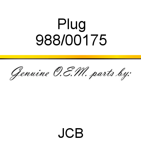 Plug 988/00175