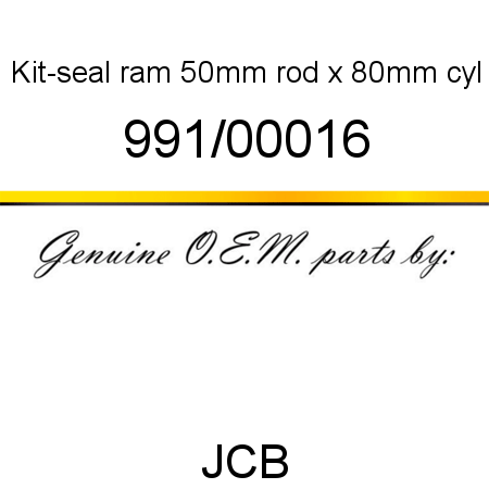 Kit-seal, ram, 50mm rod x 80mm cyl 991/00016