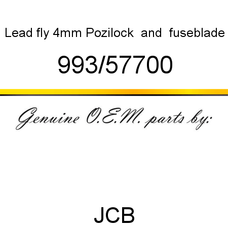 Lead, fly 4mm, Pozilock & fuseblade 993/57700