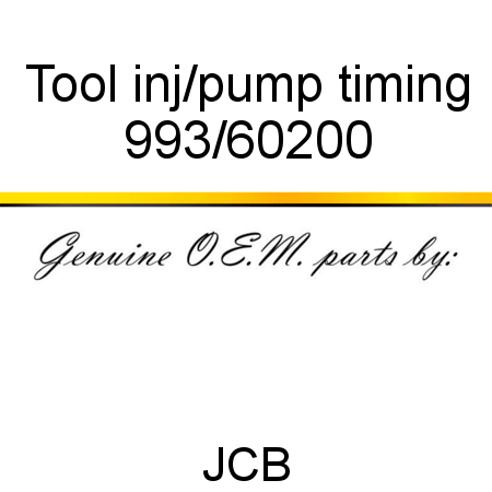 Tool, inj/pump timing 993/60200