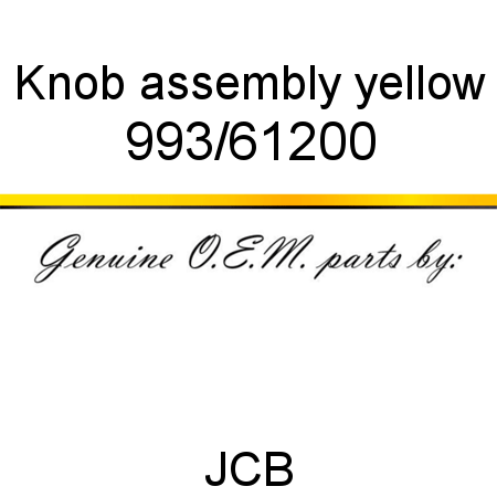 Knob, assembly, yellow 993/61200