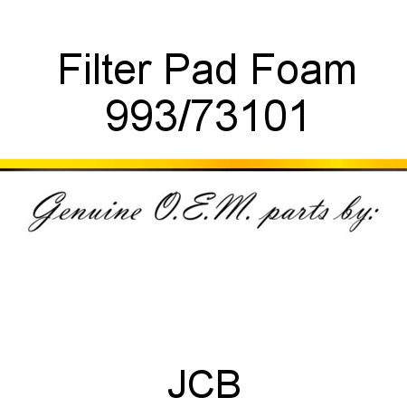 Filter, Pad Foam 993/73101