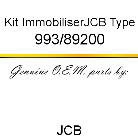 Kit, ImmobiliserJCB Type 993/89200