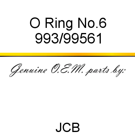 O Ring, No.6 993/99561