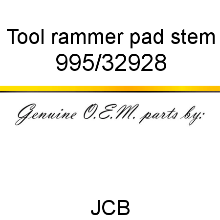 Tool, rammer pad stem 995/32928