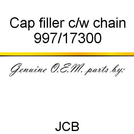 Cap, filler, c/w chain 997/17300