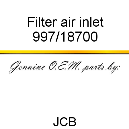 Filter, air inlet 997/18700