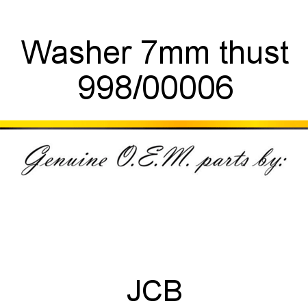 Washer, 7mm thust 998/00006