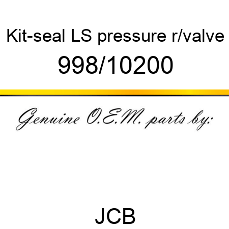Kit-seal, LS pressure r/valve 998/10200