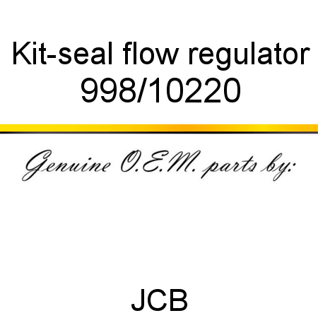 Kit-seal, flow regulator 998/10220