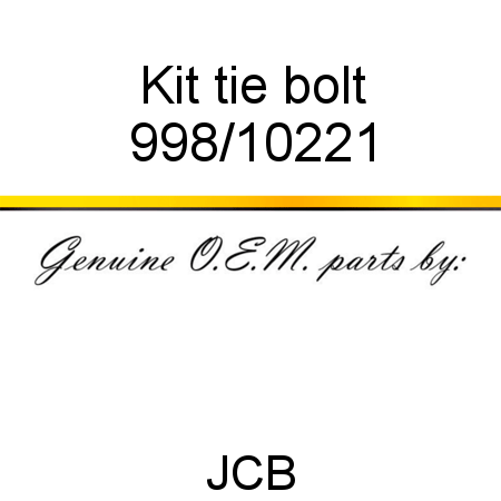 Kit, tie bolt 998/10221