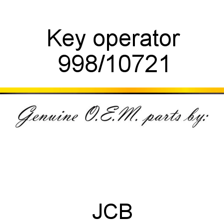 Key, operator 998/10721
