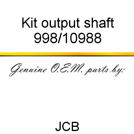 Kit, output shaft 998/10988