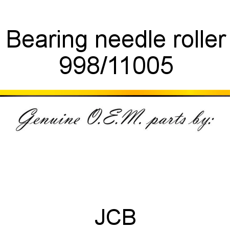 Bearing, needle roller 998/11005