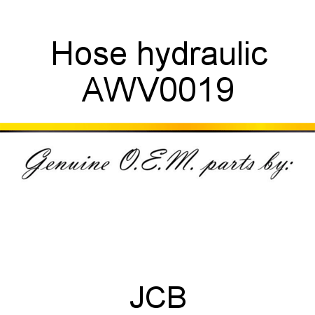 Hose, hydraulic AWV0019