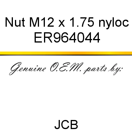 Nut, M12 x 1.75 nyloc ER964044