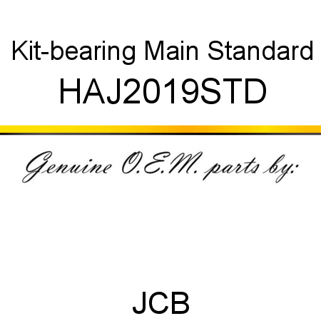 Kit-bearing, Main, Standard HAJ2019STD