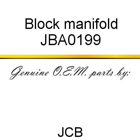 Block, manifold JBA0199