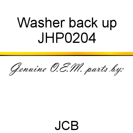 Washer, back up JHP0204