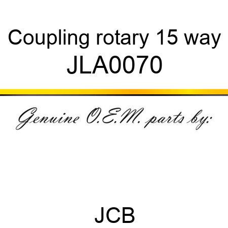 Coupling, rotary, 15 way JLA0070