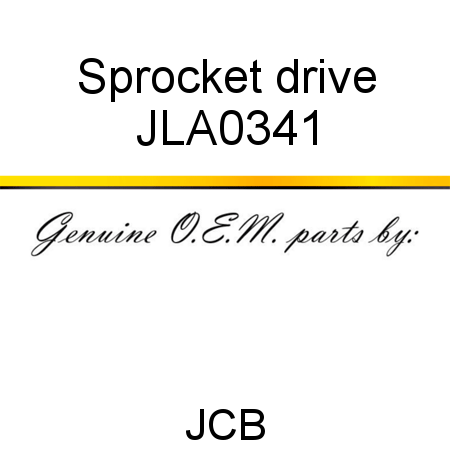 Sprocket, drive JLA0341