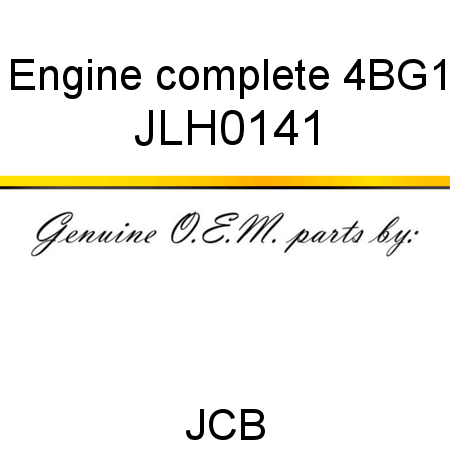 Engine, complete, 4BG1 JLH0141