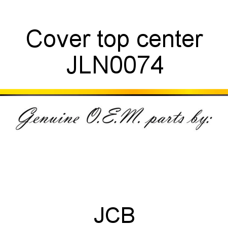 Cover, top, center JLN0074